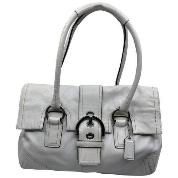 coach medium bag handbag off white leather shoulde - Picture 1 of 11